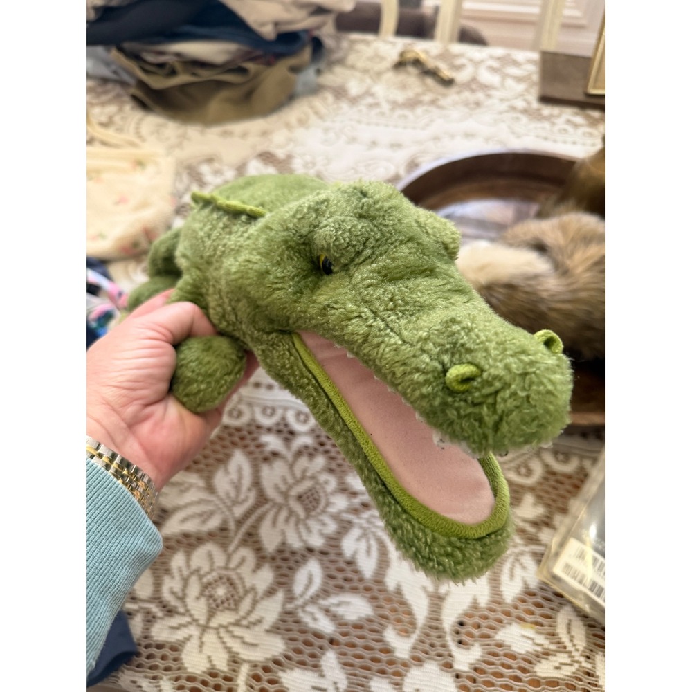 The Petting Zoo Green Alligator Hand Puppet Plush Toy 1994 JLI Crocodile